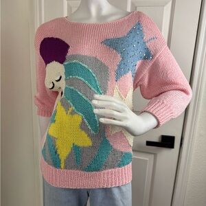 Nannell Pastel Colored Hand Knit Sweater Size Medium